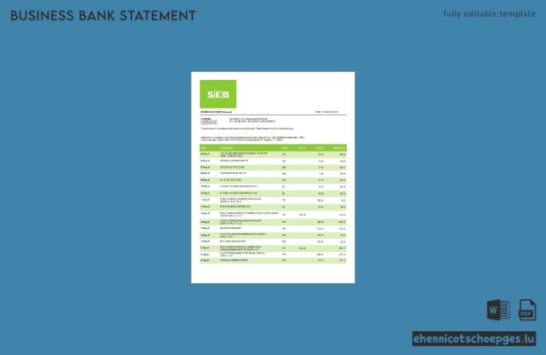 SEB Bank Unternehmensmitteilung – Beispielvorschau in Word und PDF